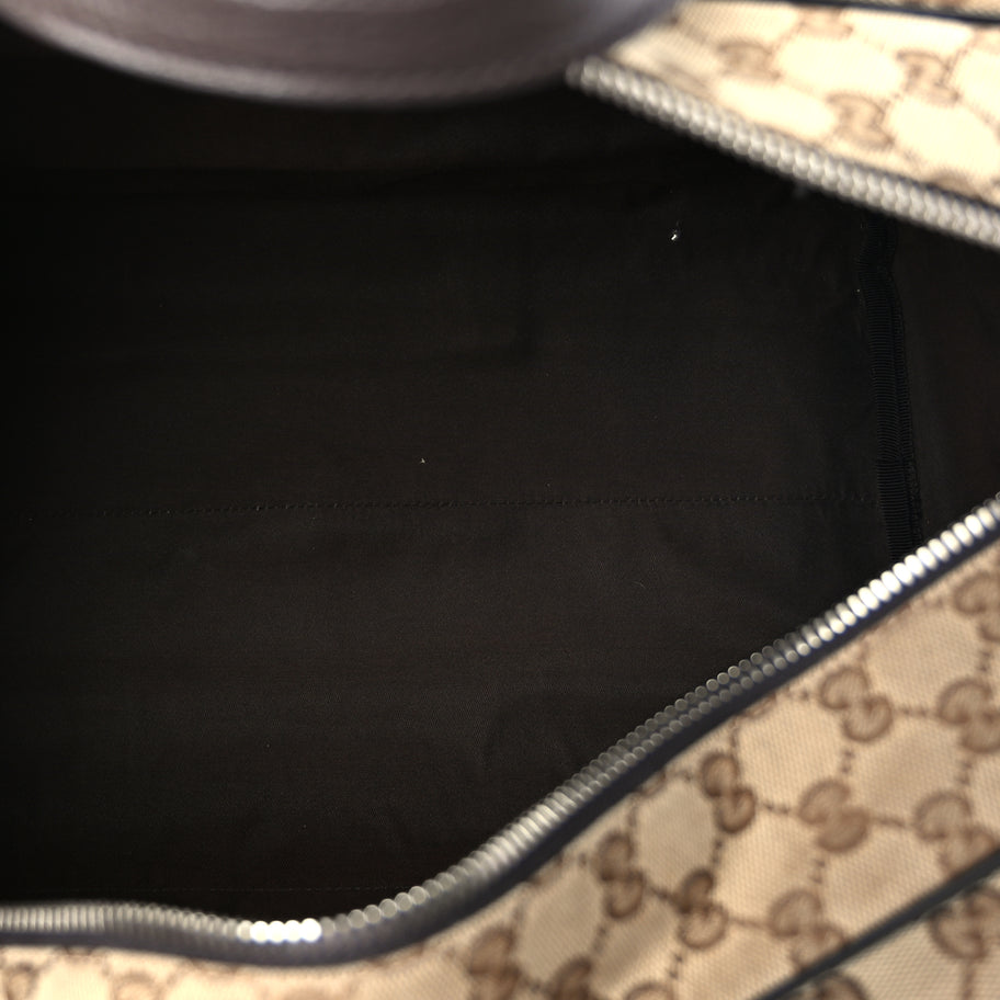 Gucci Monogram Dollar Calfskin Boston Duffle Bag Beige Ebony Testa di Moro Marrone Scuro Image 5