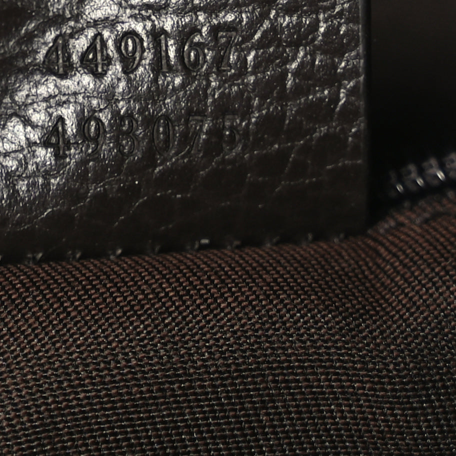 Gucci Monogram Dollar Calfskin Boston Duffle Bag Beige Ebony Testa di Moro Marrone Scuro Image 7