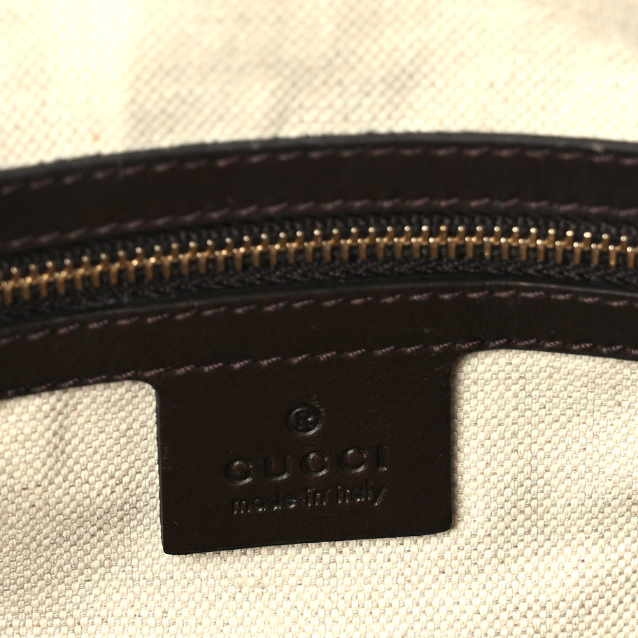Gucci Monogram Vintage Web Medium Boston  Dark Brown Image 6
