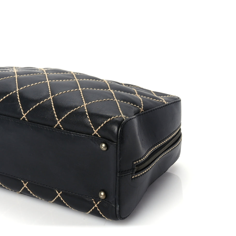 Chanel Calfskin Wild Stitch Top Handle Bag Black Image 10