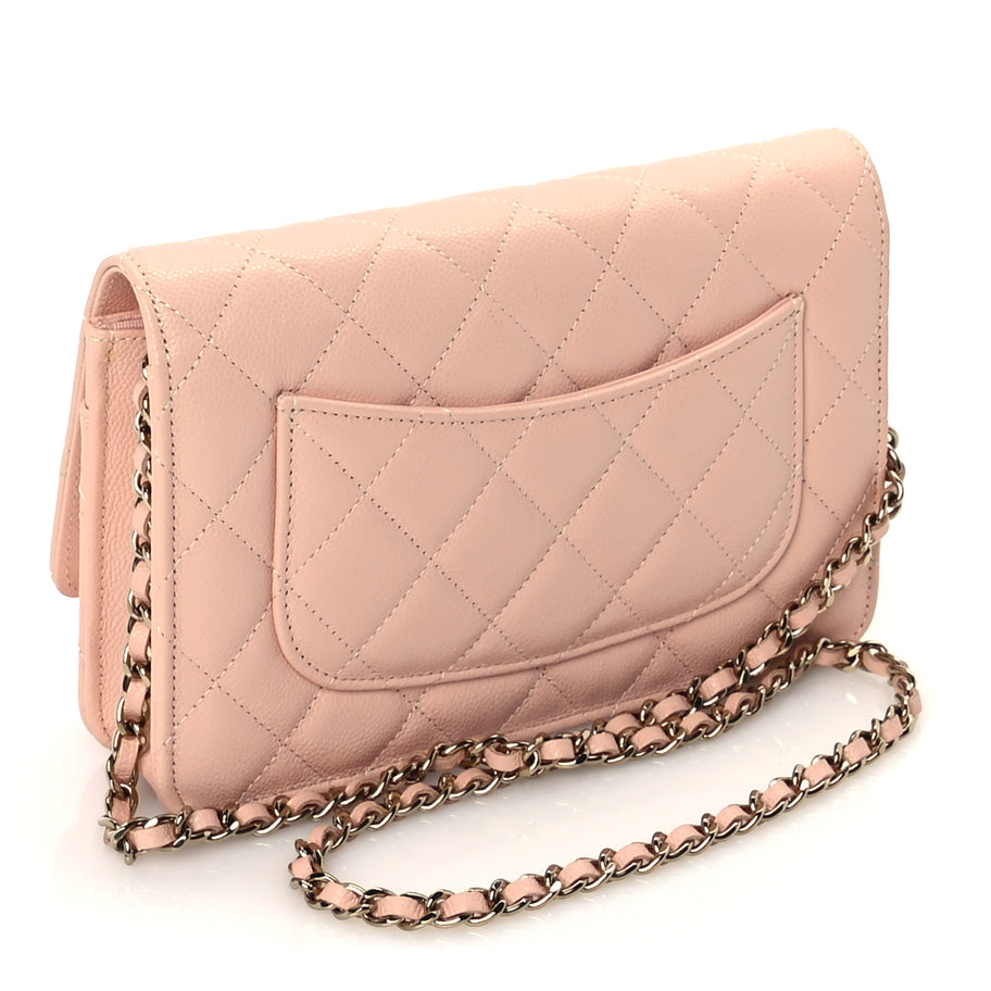 Chanel Caviar Quilted Wallet on Chain WOC  Light Pink Image 3