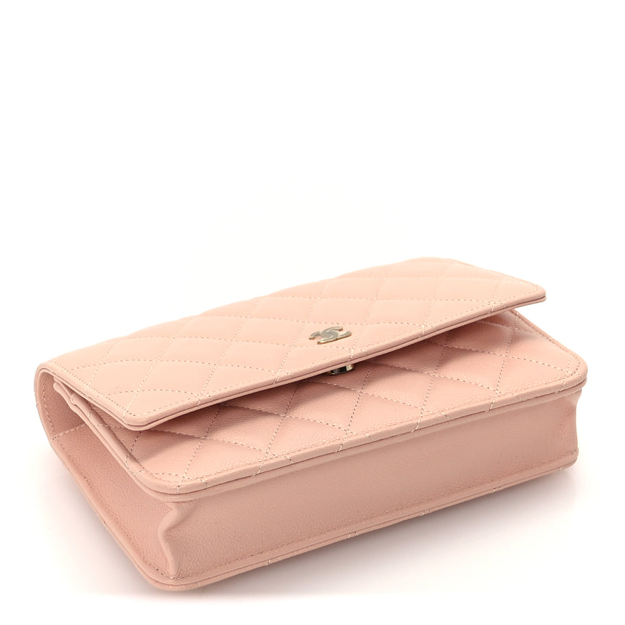 Chanel Caviar Quilted Wallet on Chain WOC  Light Pink Image 4