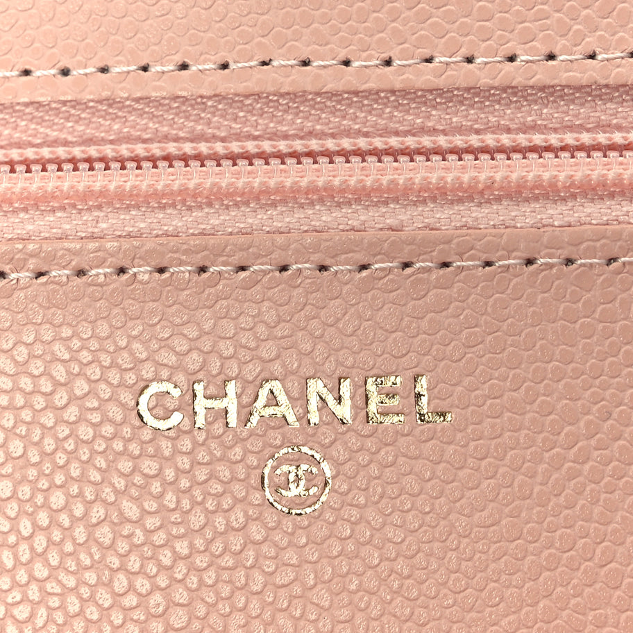Chanel Caviar Quilted Wallet on Chain WOC  Light Pink Image 6