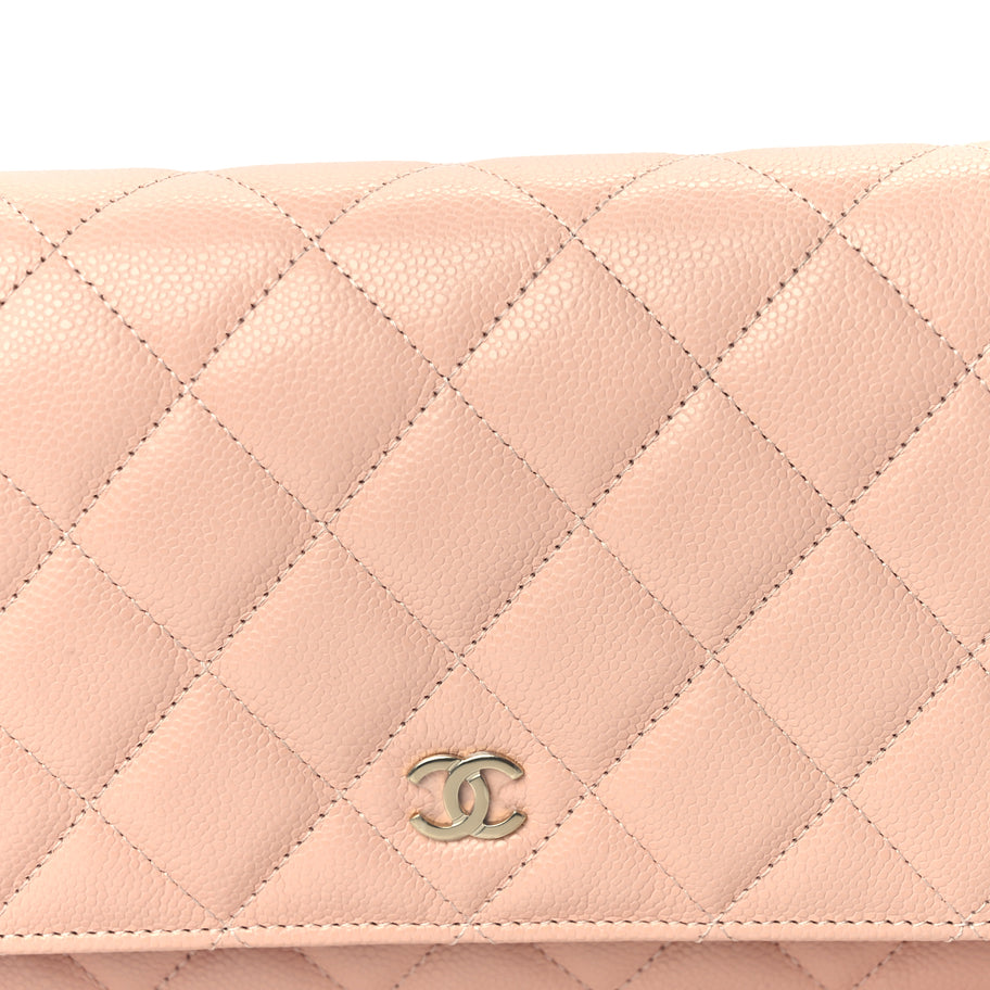 Chanel Caviar Quilted Wallet on Chain WOC  Light Pink Image 8
