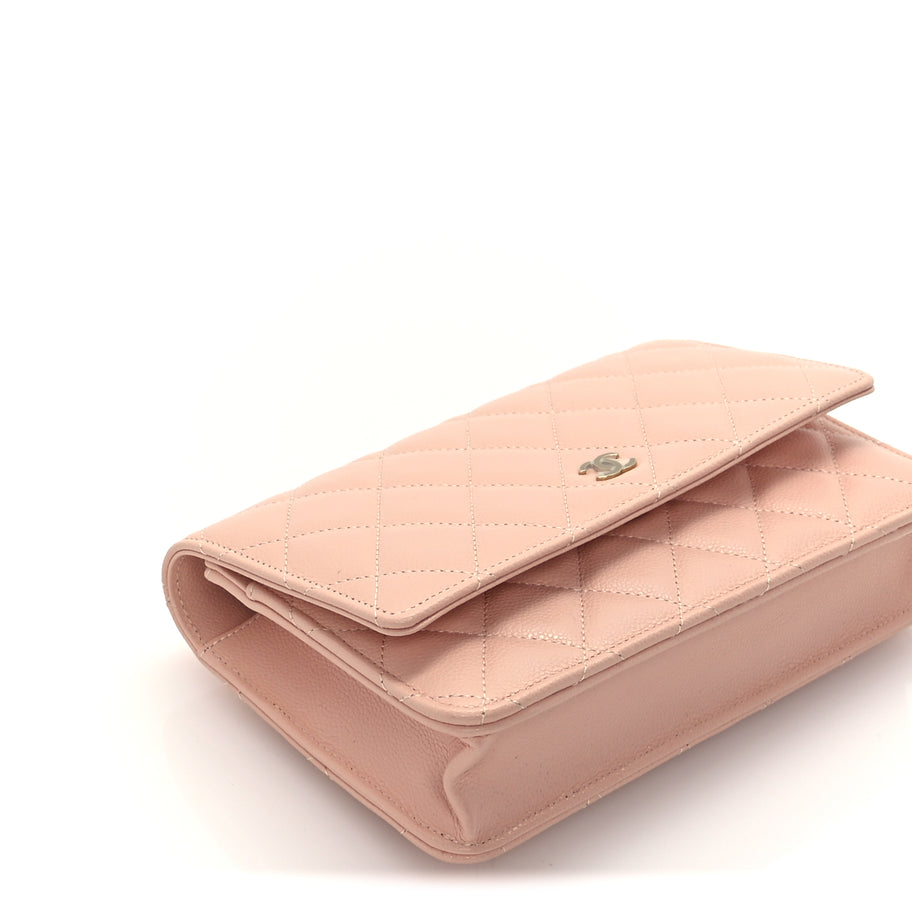 Chanel Caviar Quilted Wallet on Chain WOC  Light Pink Image 9