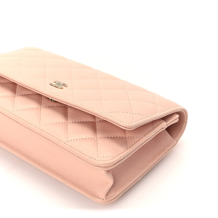 Chanel Caviar Quilted Wallet on Chain WOC  Light Pink Image 10
