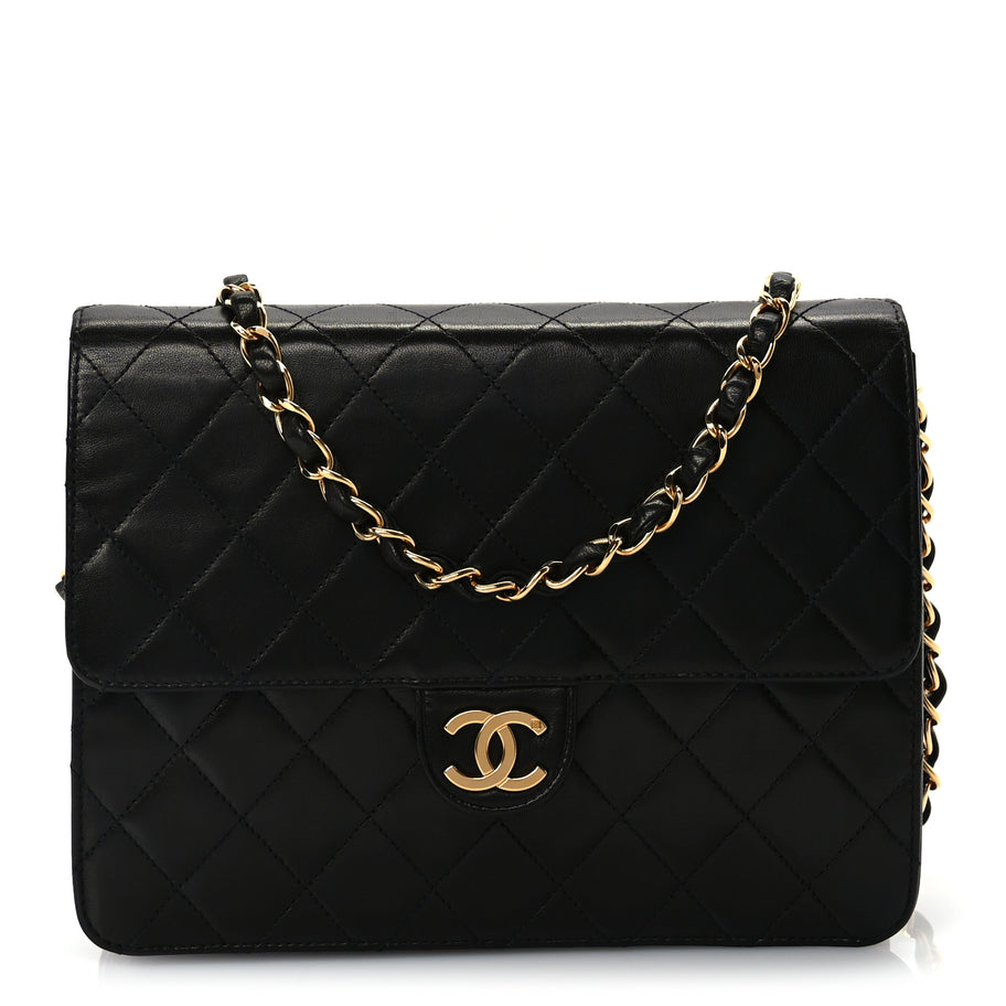Chanel Lambskin Quilted Small Single Flap Bag Black Image 2