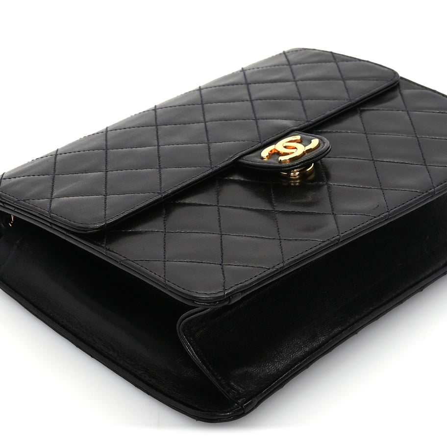 Chanel Lambskin Quilted Small Single Flap Bag Black Image 9