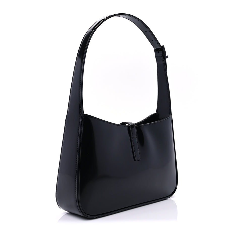 Saint Laurent Patent Le 5 A 7 Monochrome Hobo  Black Image 3