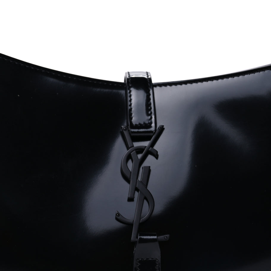 Saint Laurent Patent Le 5 A 7 Monochrome Hobo  Black Image 4