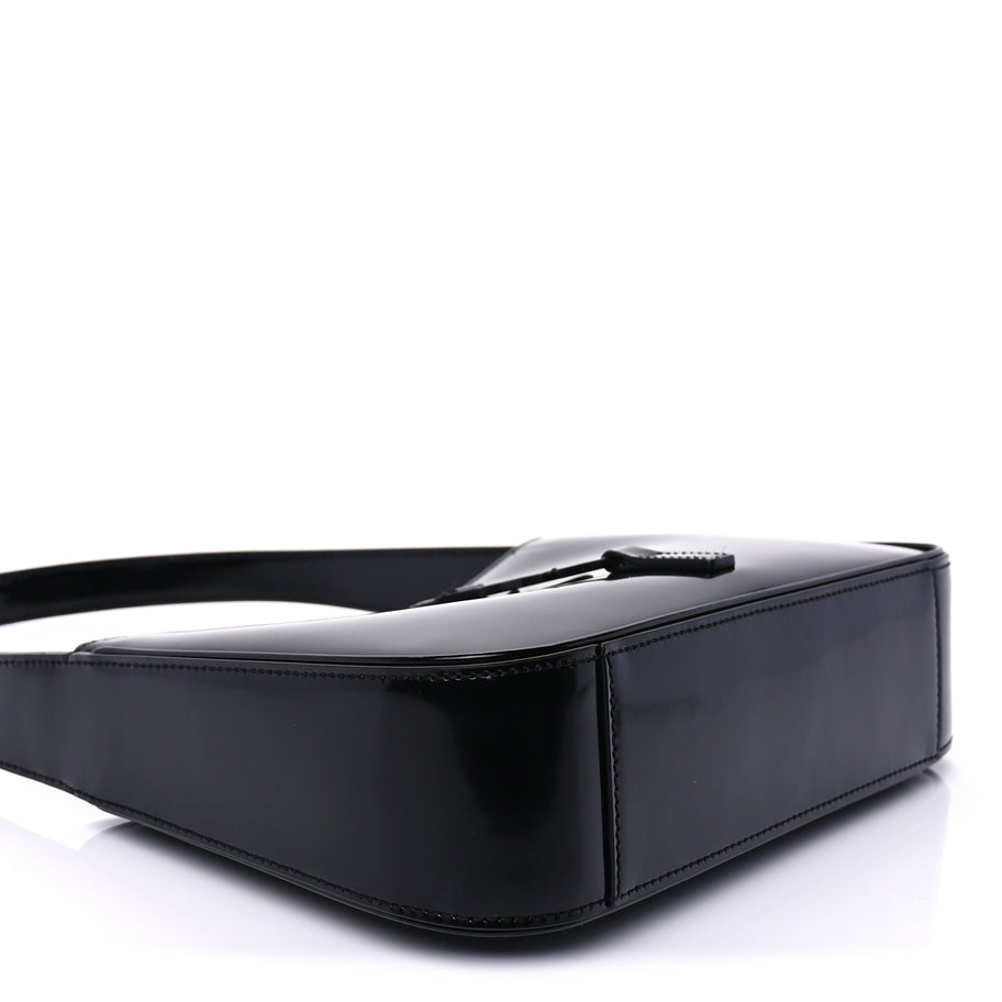 Saint Laurent Patent Le 5 A 7 Monochrome Hobo  Black Image 8