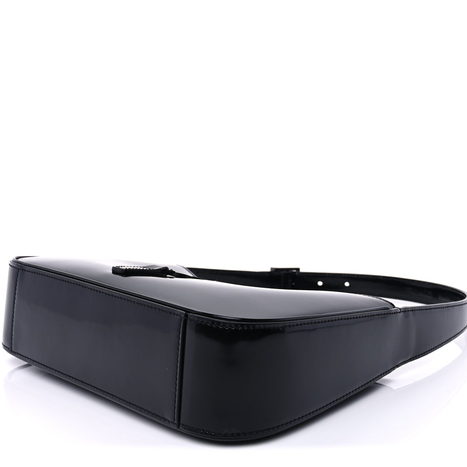 Saint Laurent Patent Le 5 A 7 Monochrome Hobo  Black Image 9