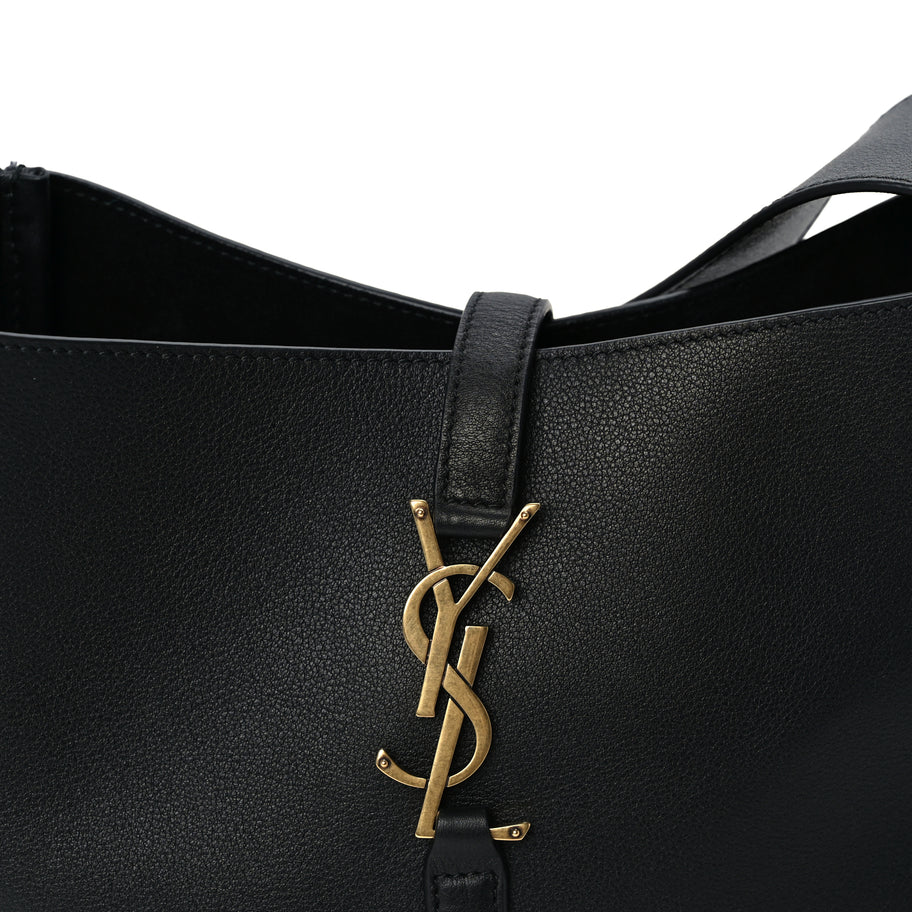 Saint Laurent Smooth Calfskin Small Le 5 A 7 Soft Hobo  Black Image 7