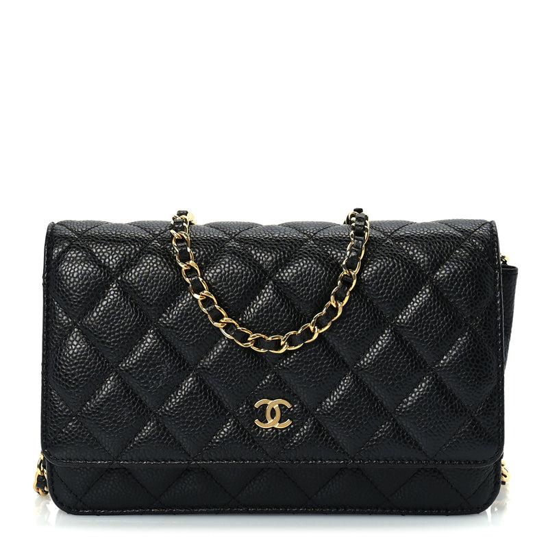  Chanel Caviar Quilted Wallet On Chain WOC  Black