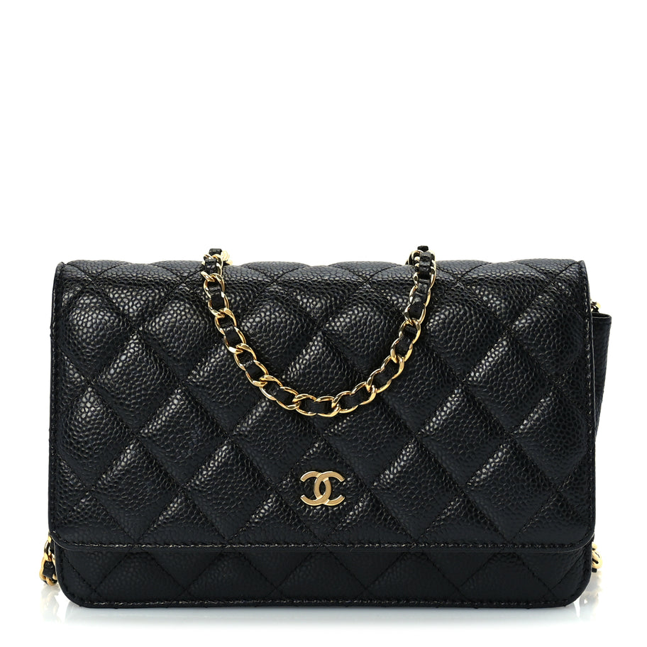 Chanel Caviar Quilted Wallet On Chain WOC  Black Image 1