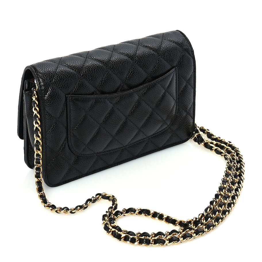 Chanel Caviar Quilted Wallet On Chain WOC  Black Image 2