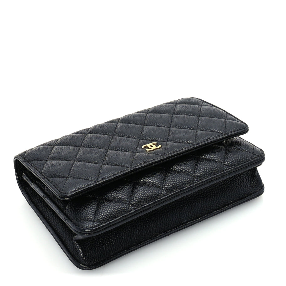 Chanel Caviar Quilted Wallet On Chain WOC  Black Image 3