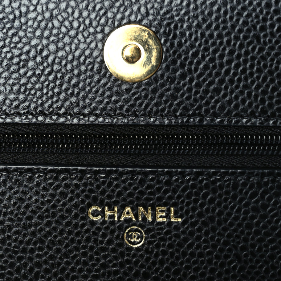 Chanel Caviar Quilted Wallet On Chain WOC  Black Image 5