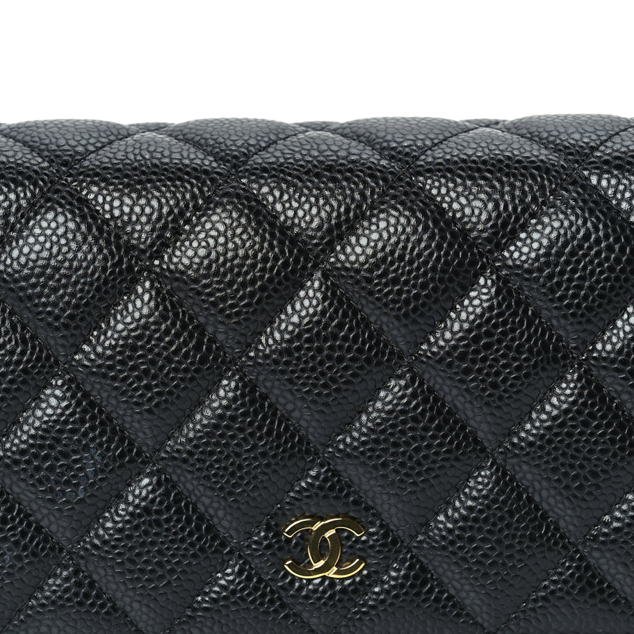 Chanel Caviar Quilted Wallet On Chain WOC  Black Image 7