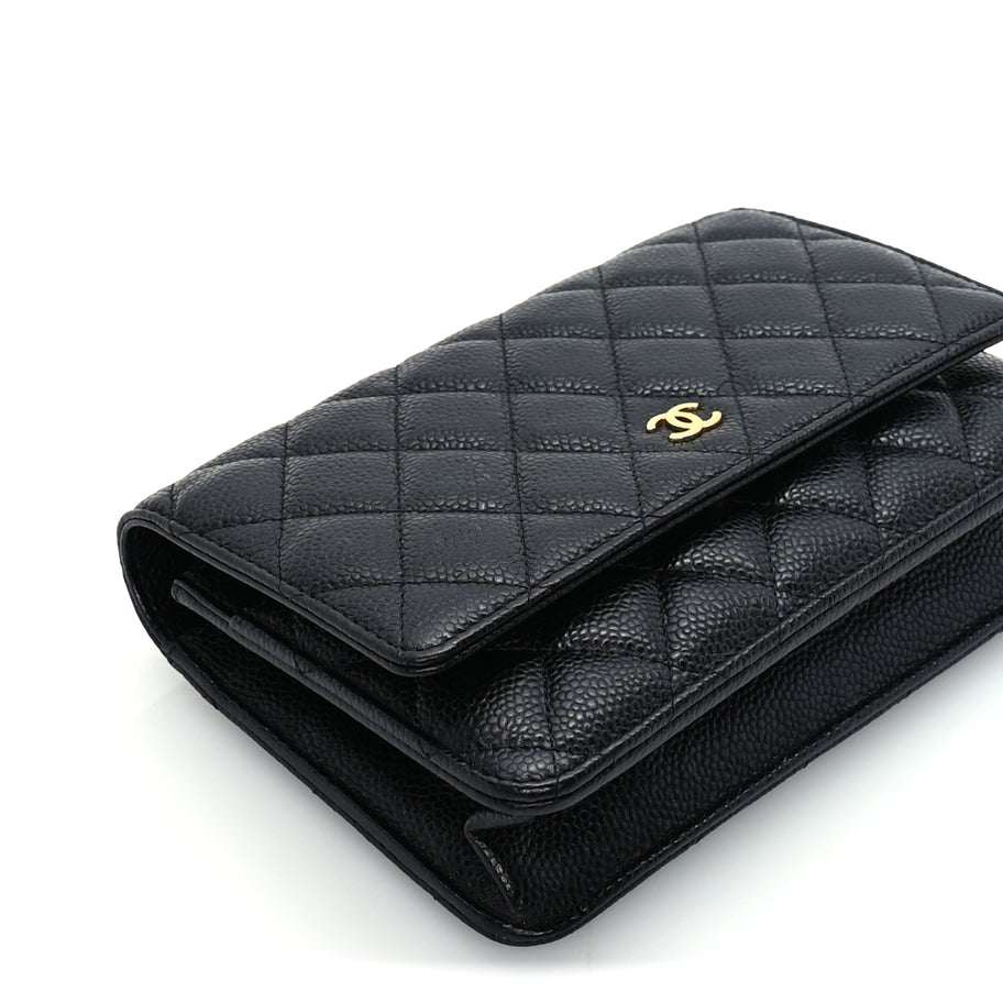 Chanel Caviar Quilted Wallet On Chain WOC  Black Image 8