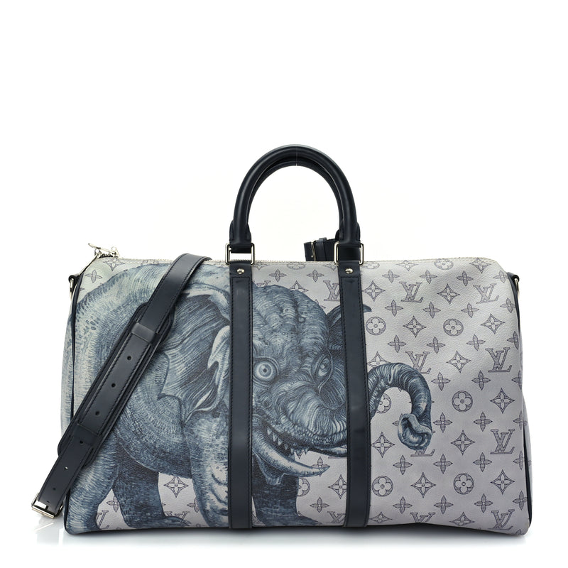  Louis Vuitton Savane Monogram Elephant Chapman Keepall Bandouliere 45 Dune