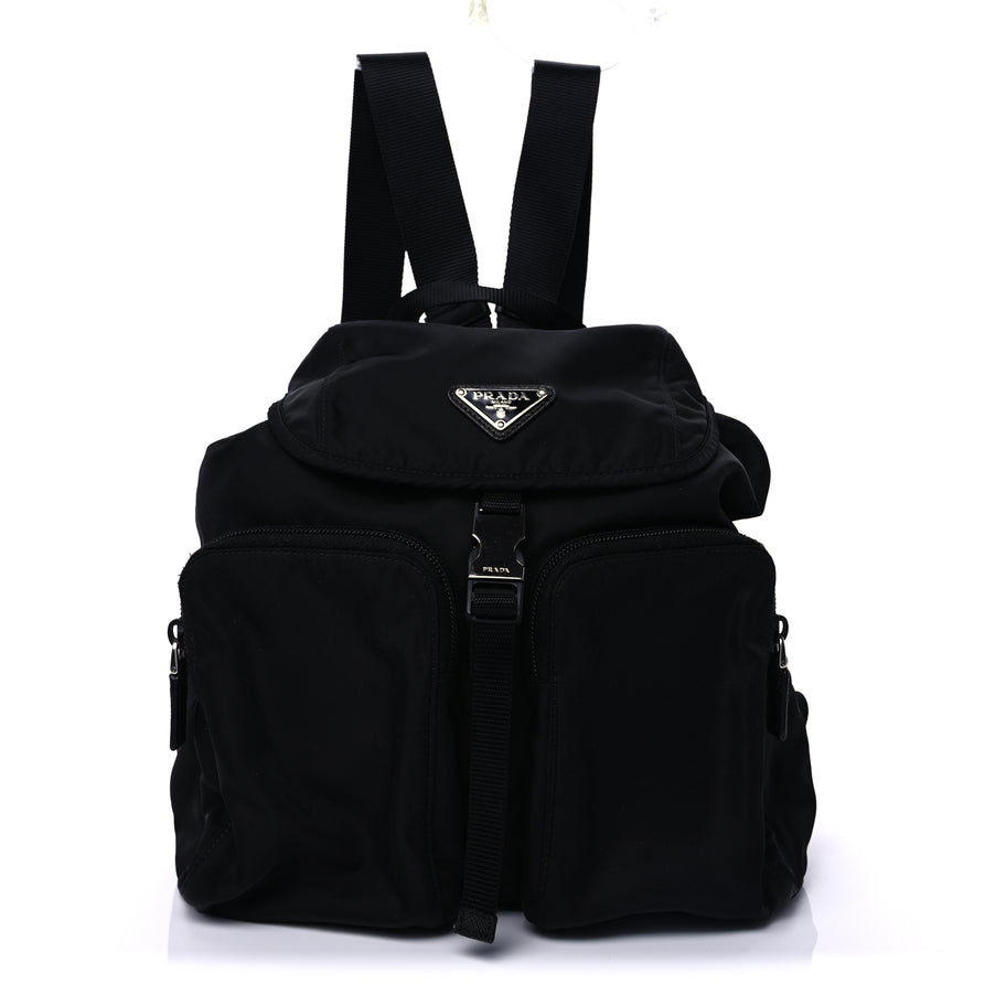 PRADA B2711 VELA ブラックバックパック Prada Tessuto Nylon Saffiano Vela Backpack Black | Luxe Collective