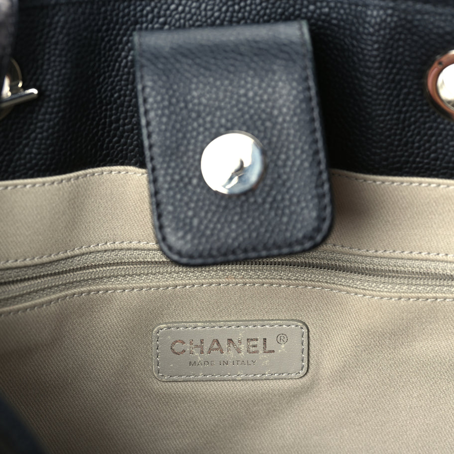 Chanel Glazed Calfskin Small Deauville Tote Image 5