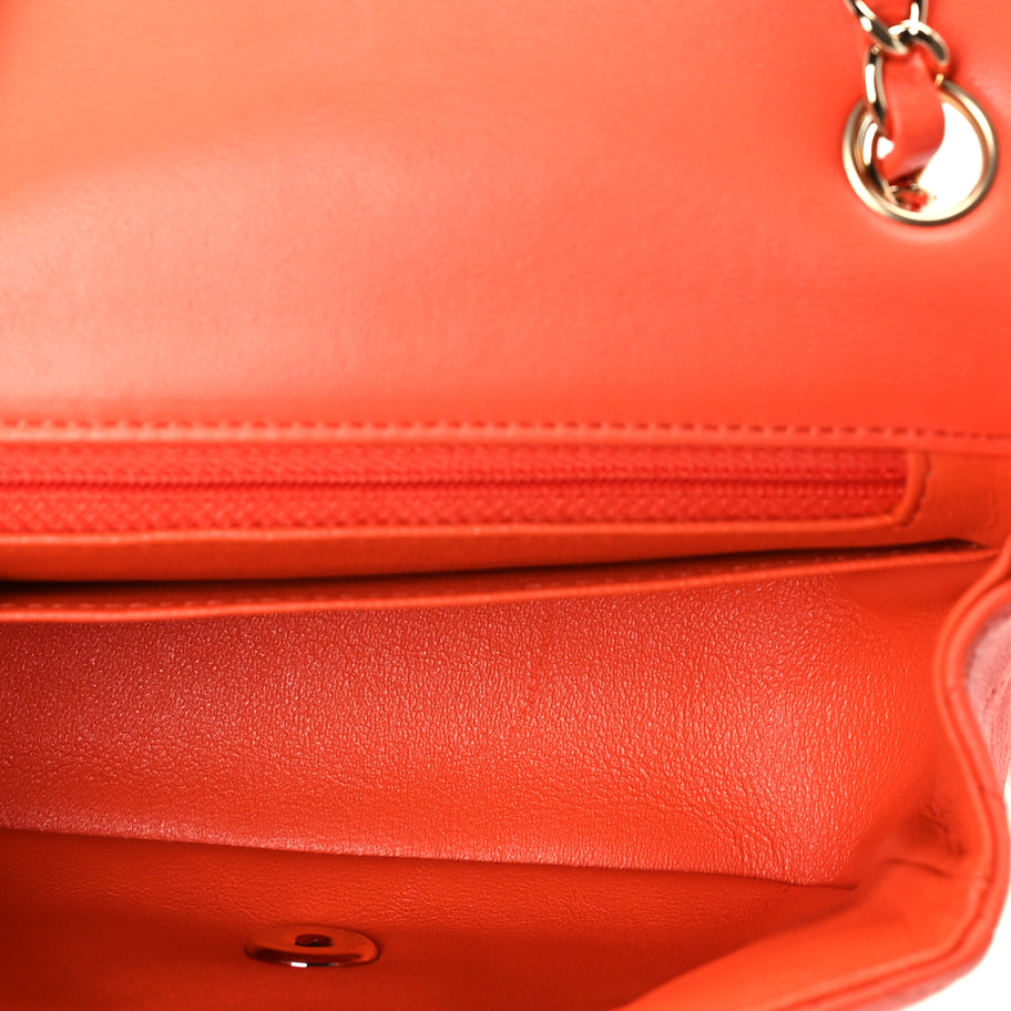 Chanel Lambskin Quilted Mini Square Flap Orange Image 5