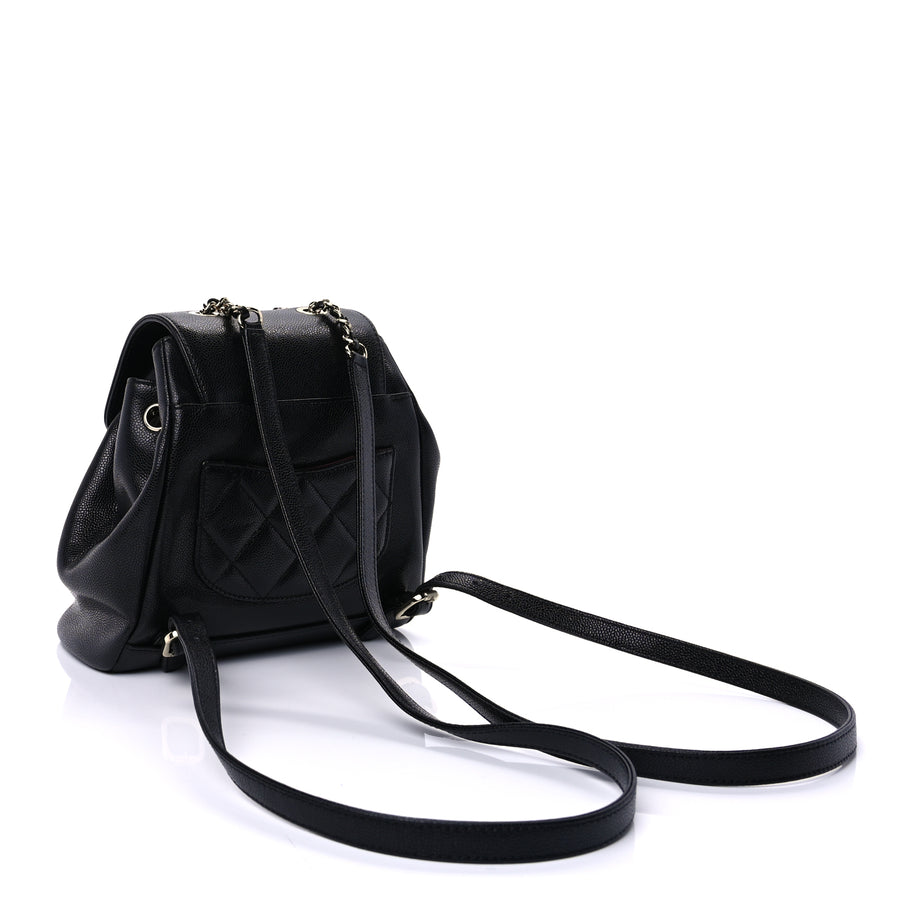 chanel caviar leather backpack Chanel Caviar Quilted Mini Business Affinity Backpack Black
