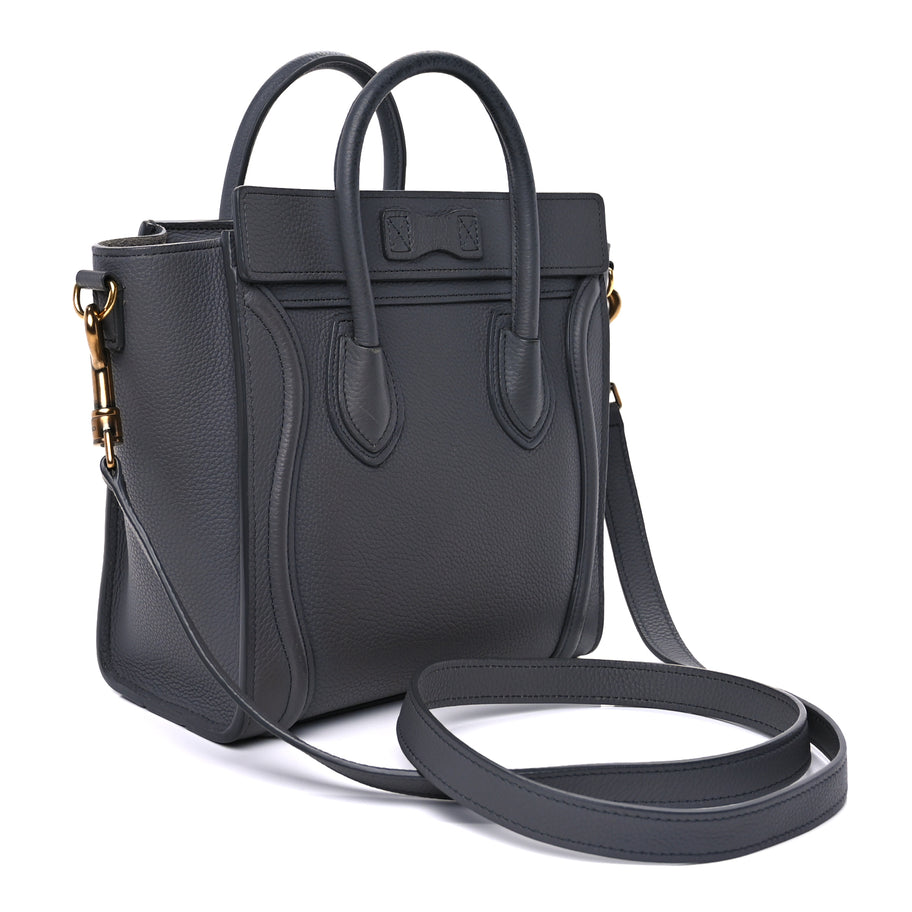 Celine Baby Drummed Calfskin Nano Luggage  Kohl Image 3