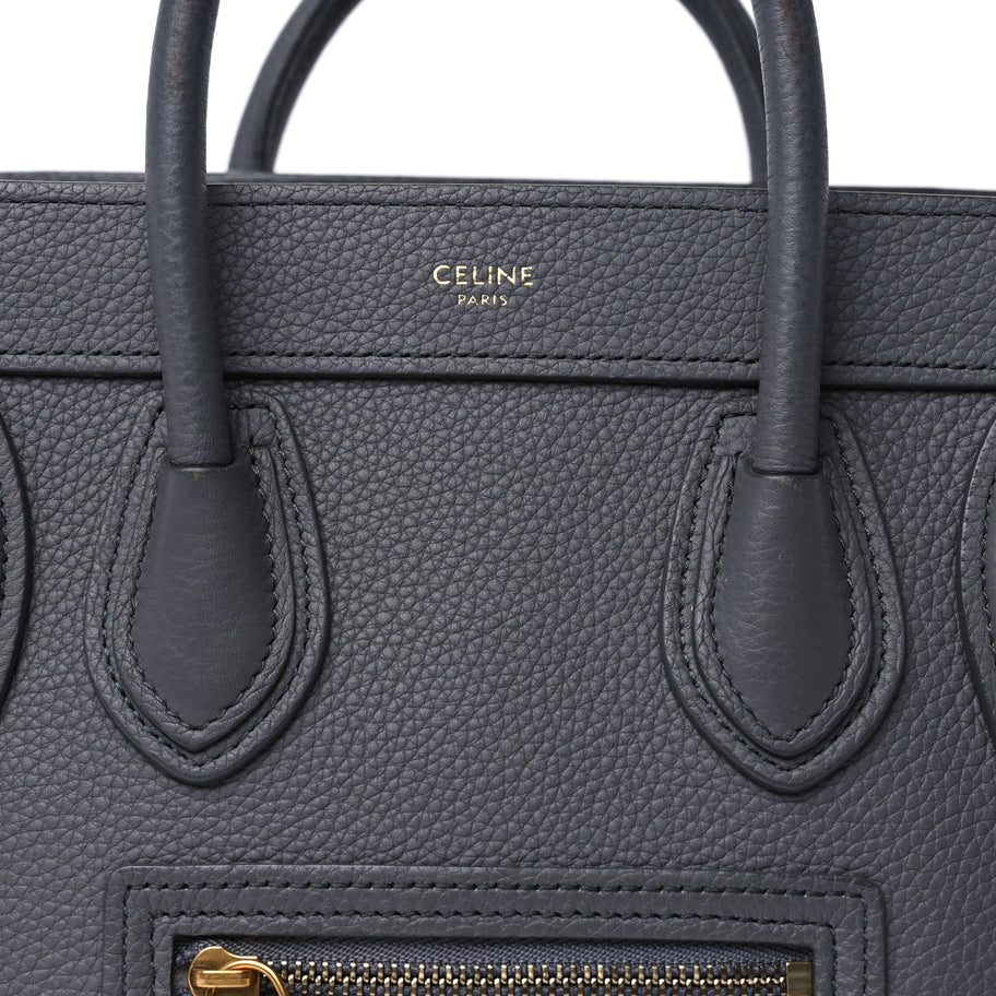 Celine Baby Drummed Calfskin Nano Luggage  Kohl Image 8