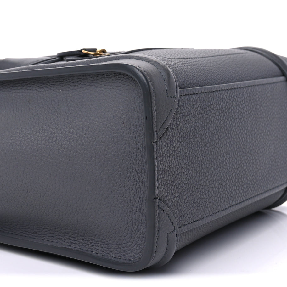 Celine Baby Drummed Calfskin Nano Luggage  Kohl Image 9