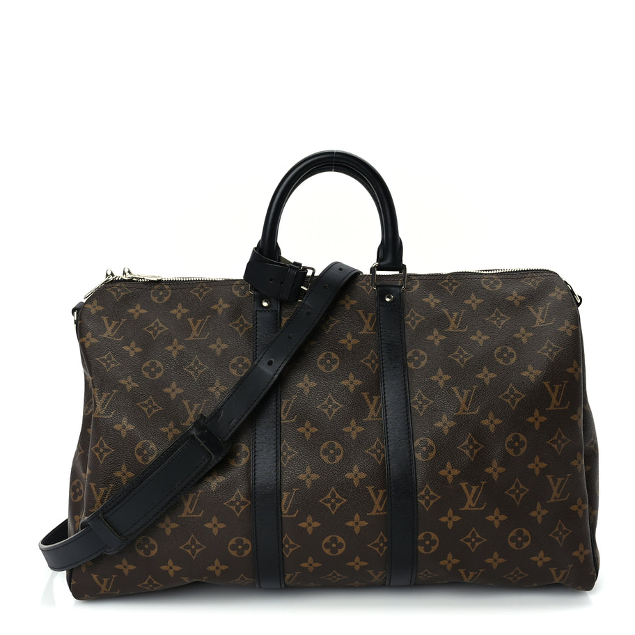 Louis Vuitton Monogram Macassar Keepall Bandouliere 45 Black Image 2