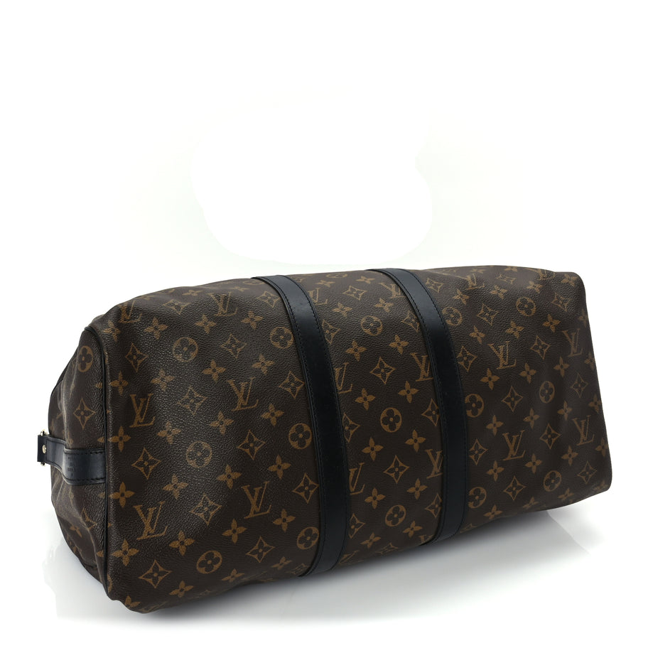 Louis Vuitton Monogram Macassar Keepall Bandouliere 45 Black Image 4