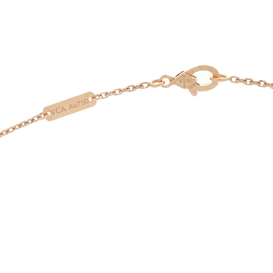 Van Cleef & Arpels 18K Rose Gold Gray Mother of Pearl Vintage Alhambra Pendant Necklace Image 5