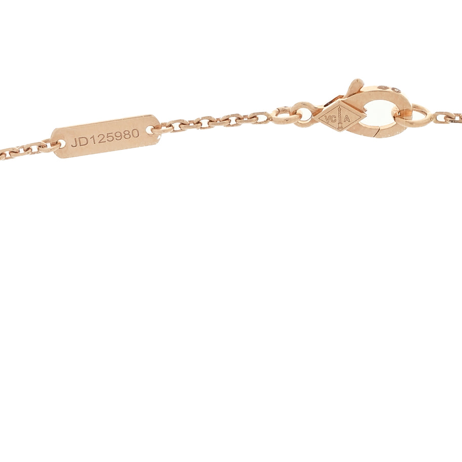 Van Cleef & Arpels 18K Rose Gold Gray Mother of Pearl Vintage Alhambra Pendant Necklace Image 6