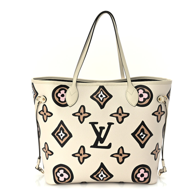  Louis Vuitton Monogram Giant Wild at Heart Neverfull MM  Creme