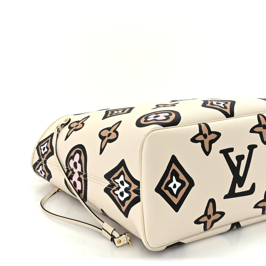 Louis Vuitton Monogram Giant Wild at Heart Neverfull MM  Creme Image 8