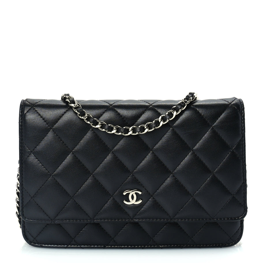Chanel Lambskin Quilted Wallet On Chain WOC Black Image 1
