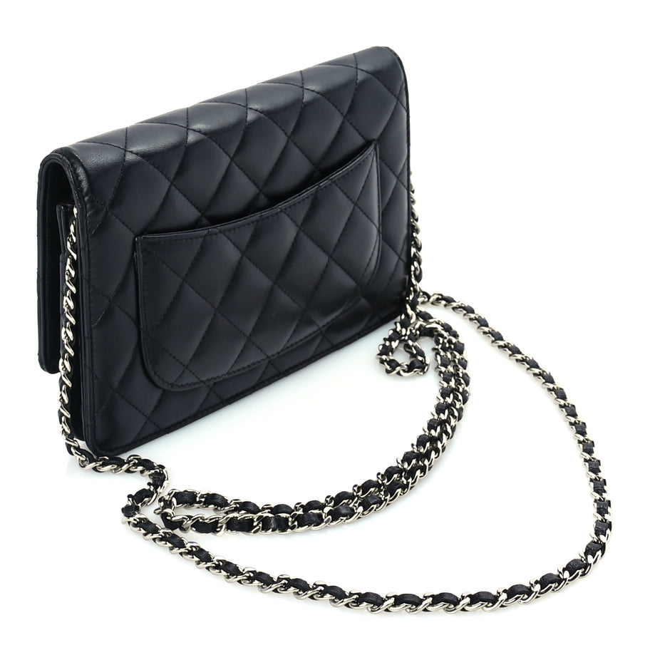 Chanel Lambskin Quilted Wallet On Chain WOC Black Image 2