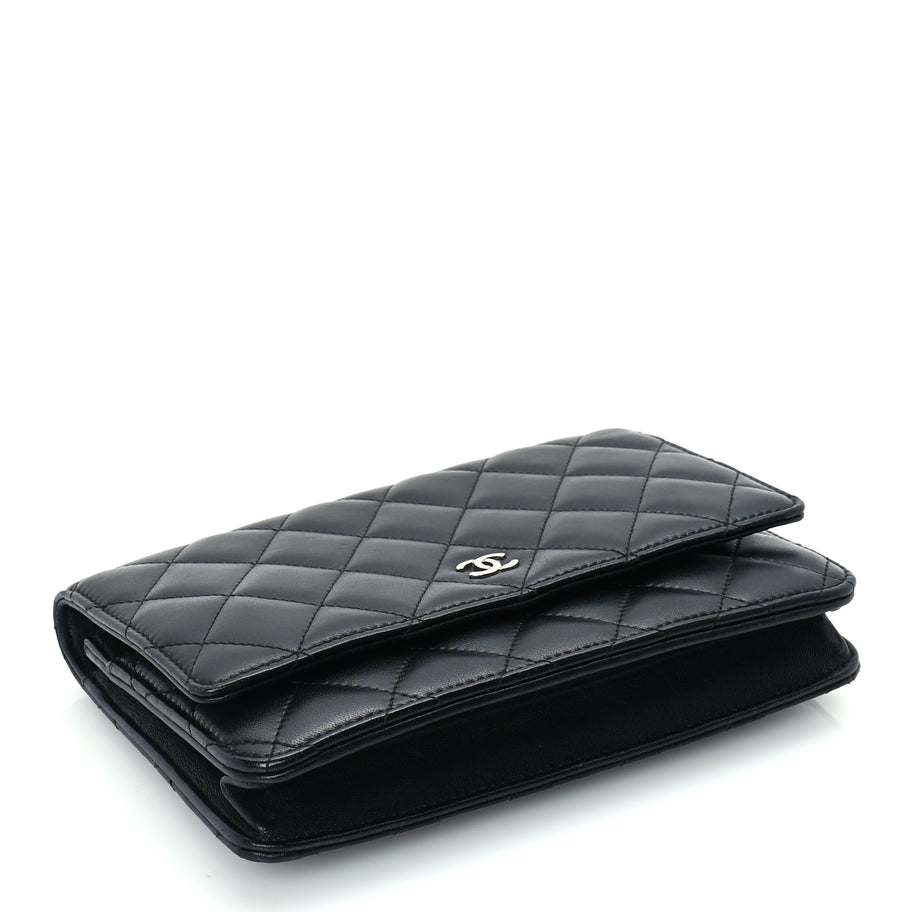 Chanel Lambskin Quilted Wallet On Chain WOC Black Image 3