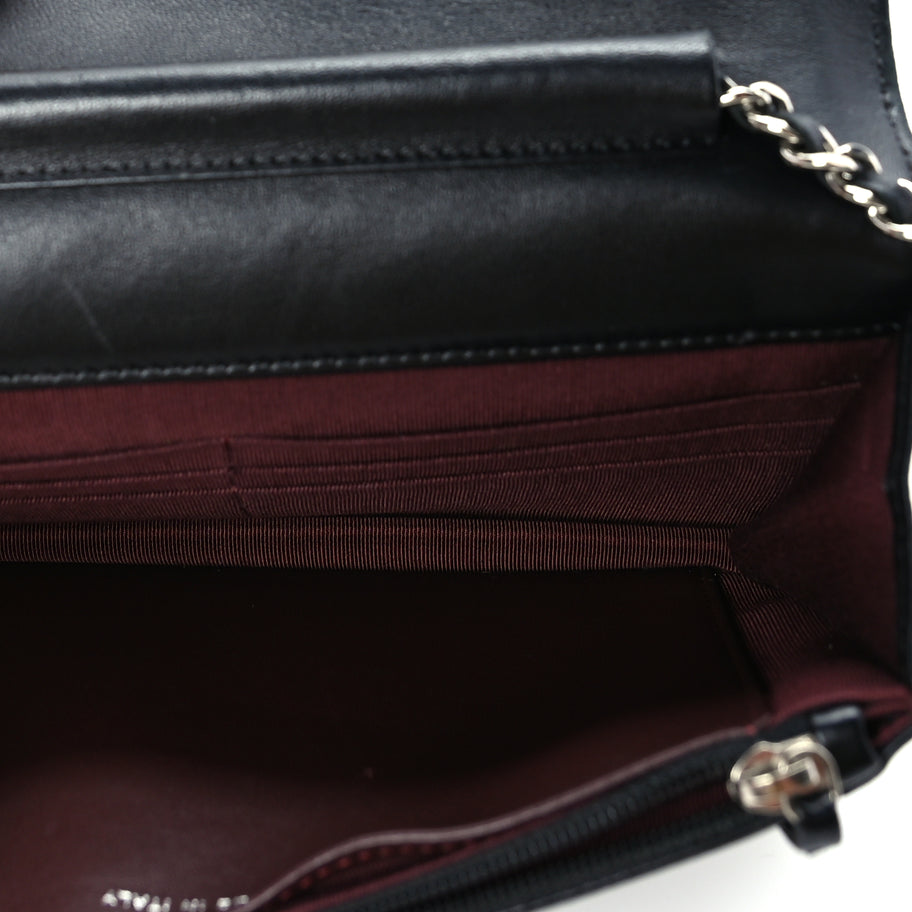 Chanel Lambskin Quilted Wallet On Chain WOC Black Image 4
