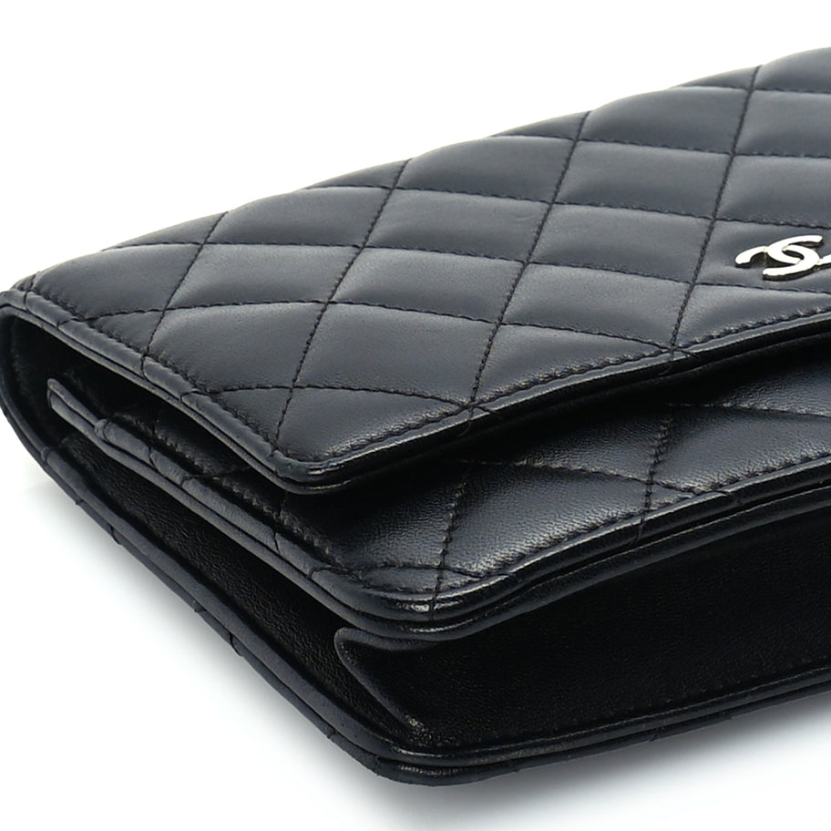 Chanel Lambskin Quilted Wallet On Chain WOC Black Image 8