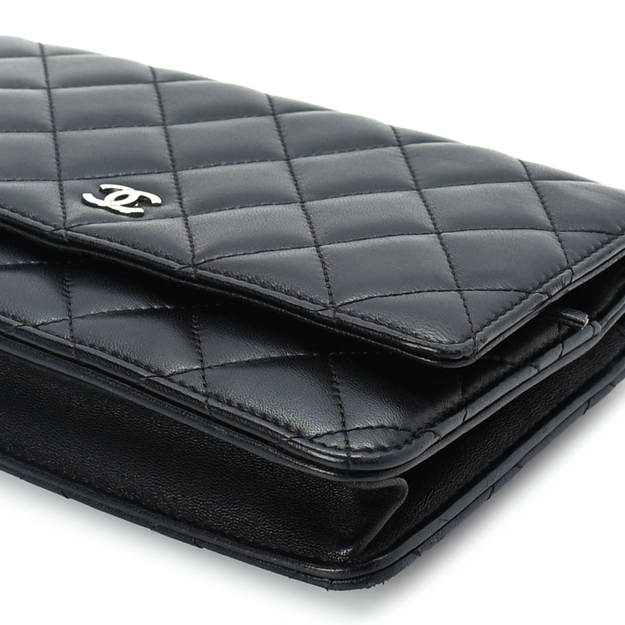 Chanel Lambskin Quilted Wallet On Chain WOC Black Image 9