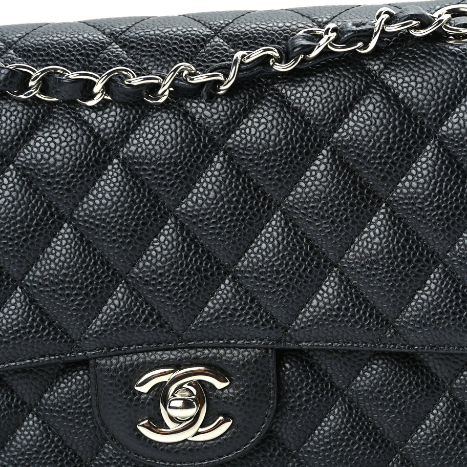 Chanel Caviar Quilted Medium Double Flap Black Image 7