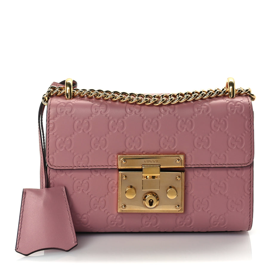 Gucci Guccissima Small Padlock Shoulder Bag  Rose Baby Candy Image 1