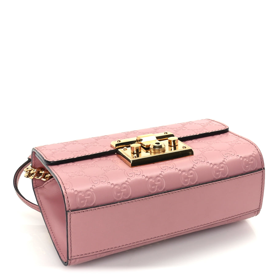 Gucci Guccissima Small Padlock Shoulder Bag  Rose Baby Candy Image 3