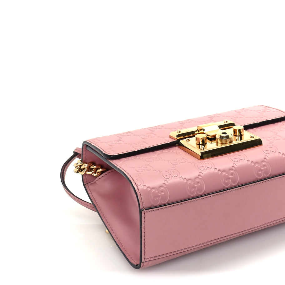 Gucci Guccissima Small Padlock Shoulder Bag  Rose Baby Candy Image 7