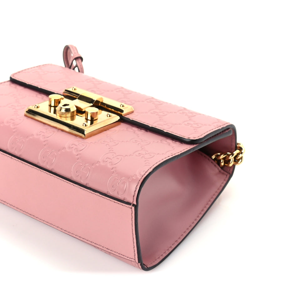 Gucci Guccissima Small Padlock Shoulder Bag  Rose Baby Candy Image 8