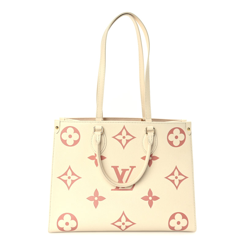  Louis Vuitton Empreinte Monogram Giant Onthego MM Creme Rose Trianon